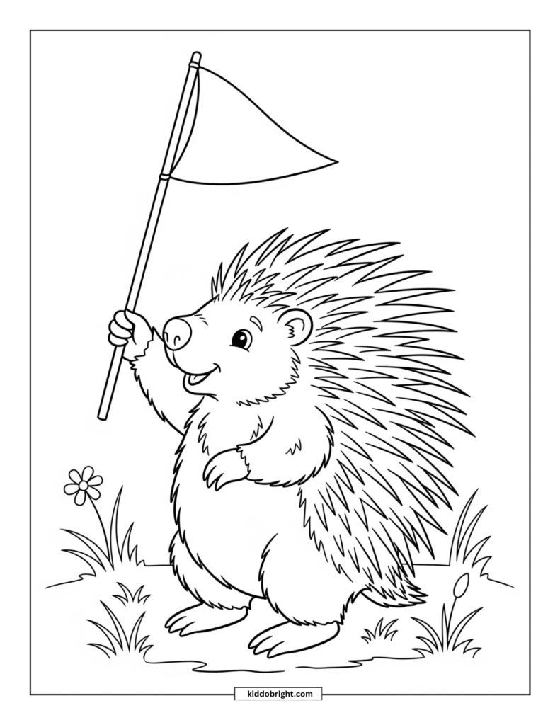 Porcupine coloring pages for kids free download