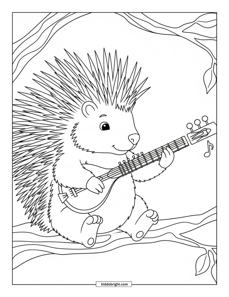 Porcupine coloring pages for kids free download