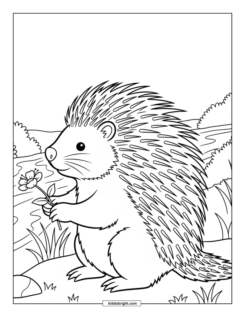 Porcupine coloring pages for kids free download