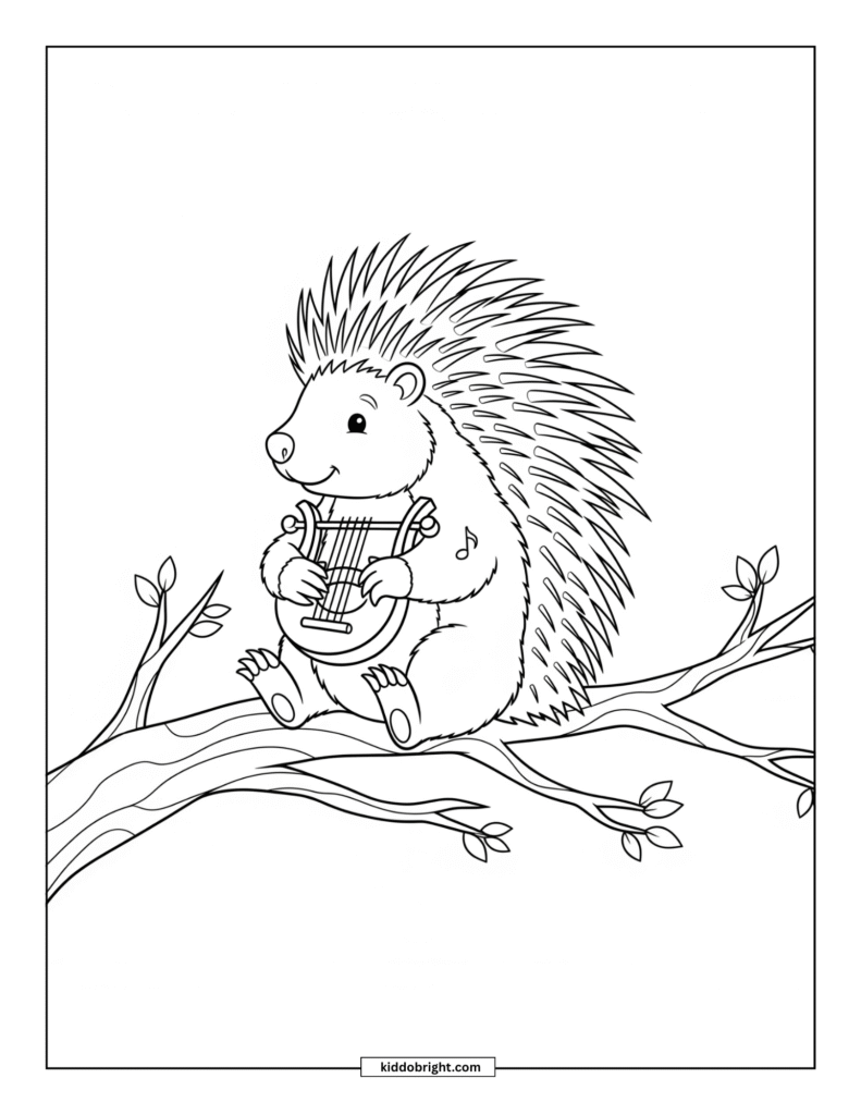 Porcupine coloring pages for kids free download