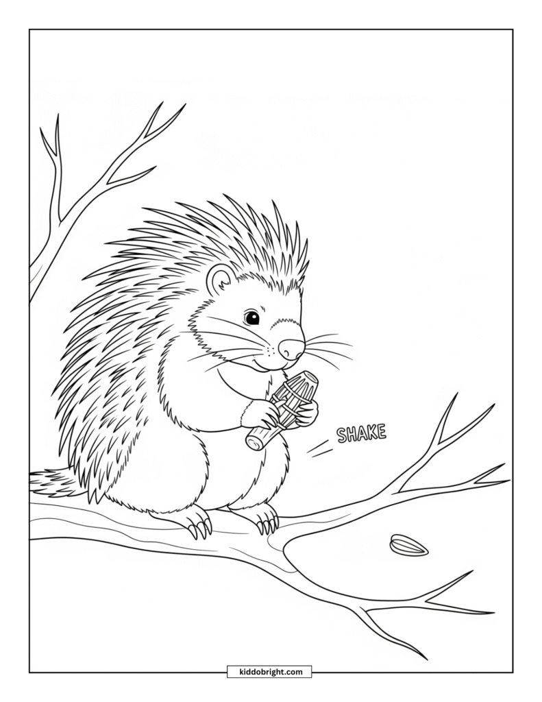 Porcupine coloring pages for kids free download
