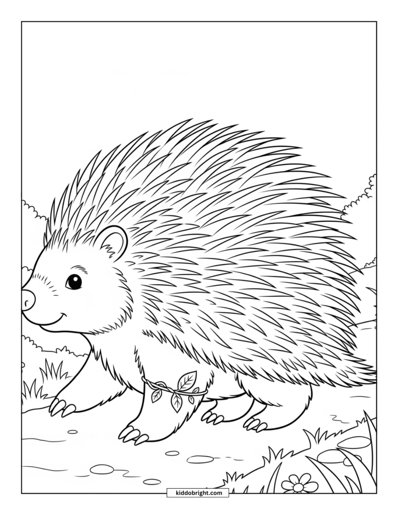 Porcupine coloring pages for kids free download