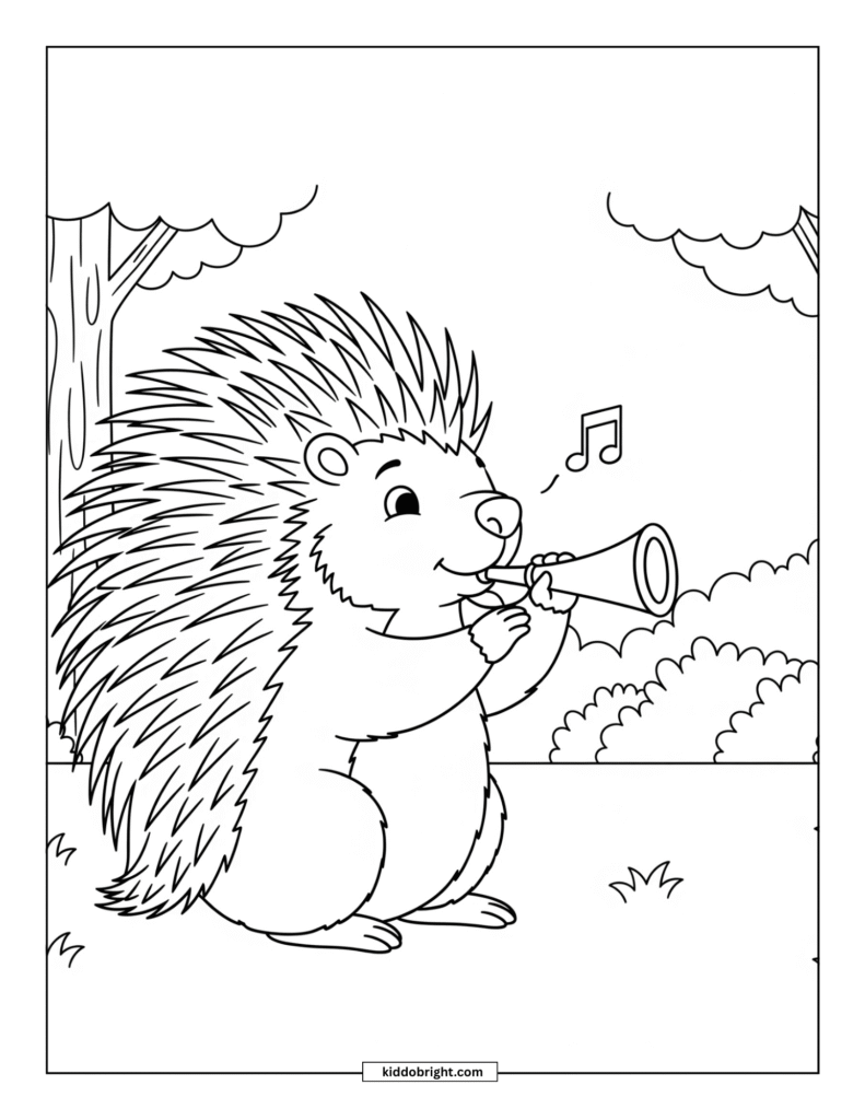 Porcupine coloring pages for kids free download