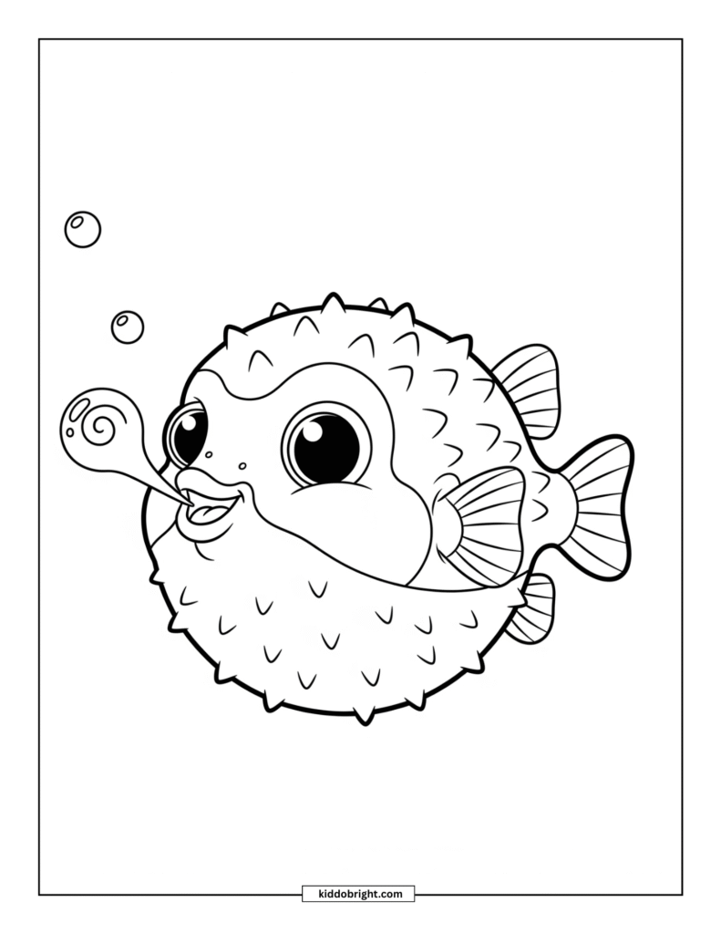 Pufferfish coloring pages for kids free download