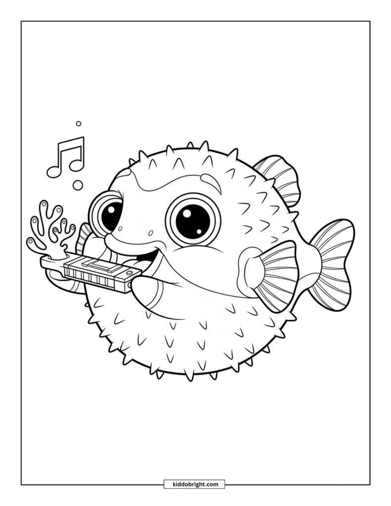 Pufferfish coloring pages for kids free download