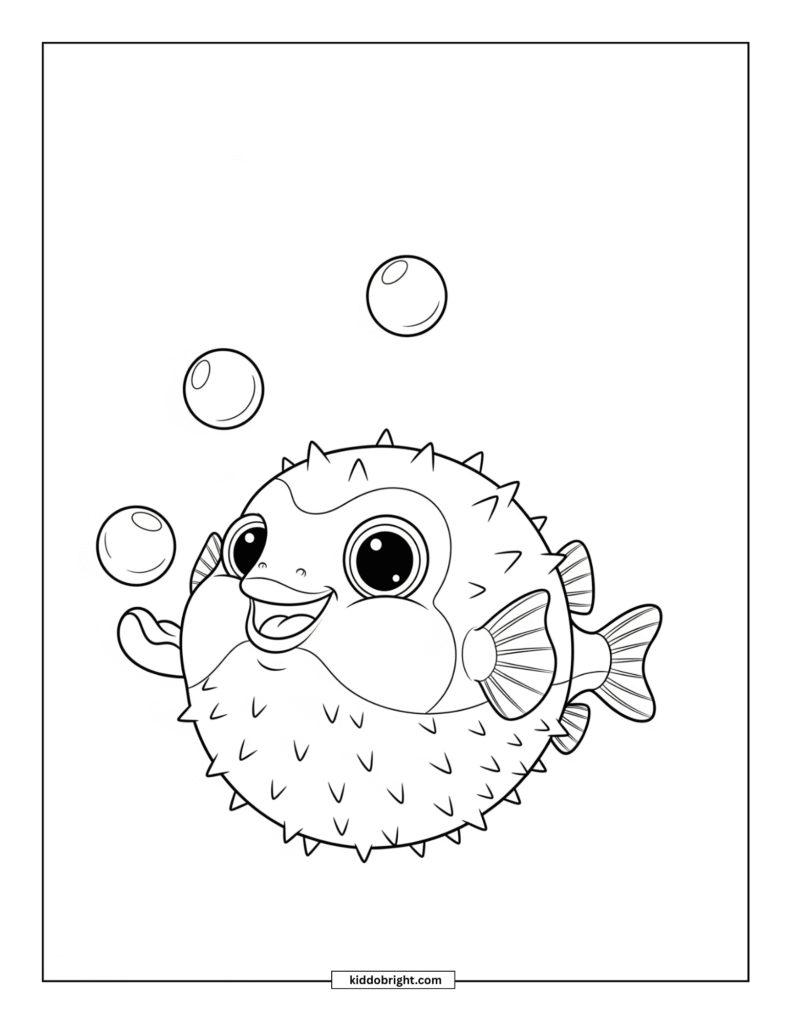Pufferfish coloring pages for kids free download