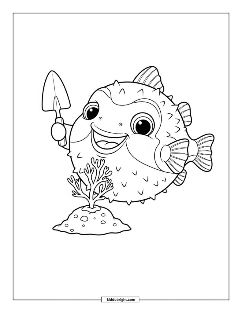 Pufferfish coloring pages for kids free download