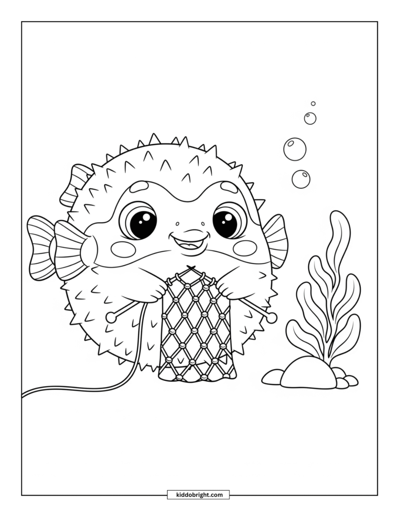 Pufferfish coloring pages for kids free download