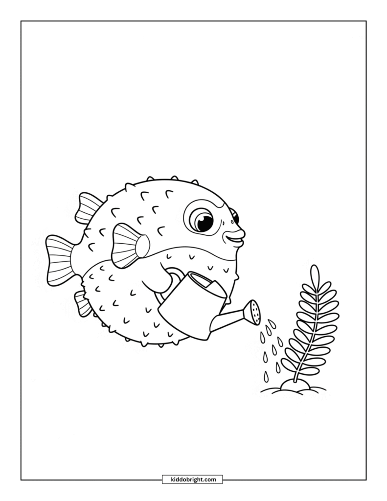 Pufferfish coloring pages for kids free download