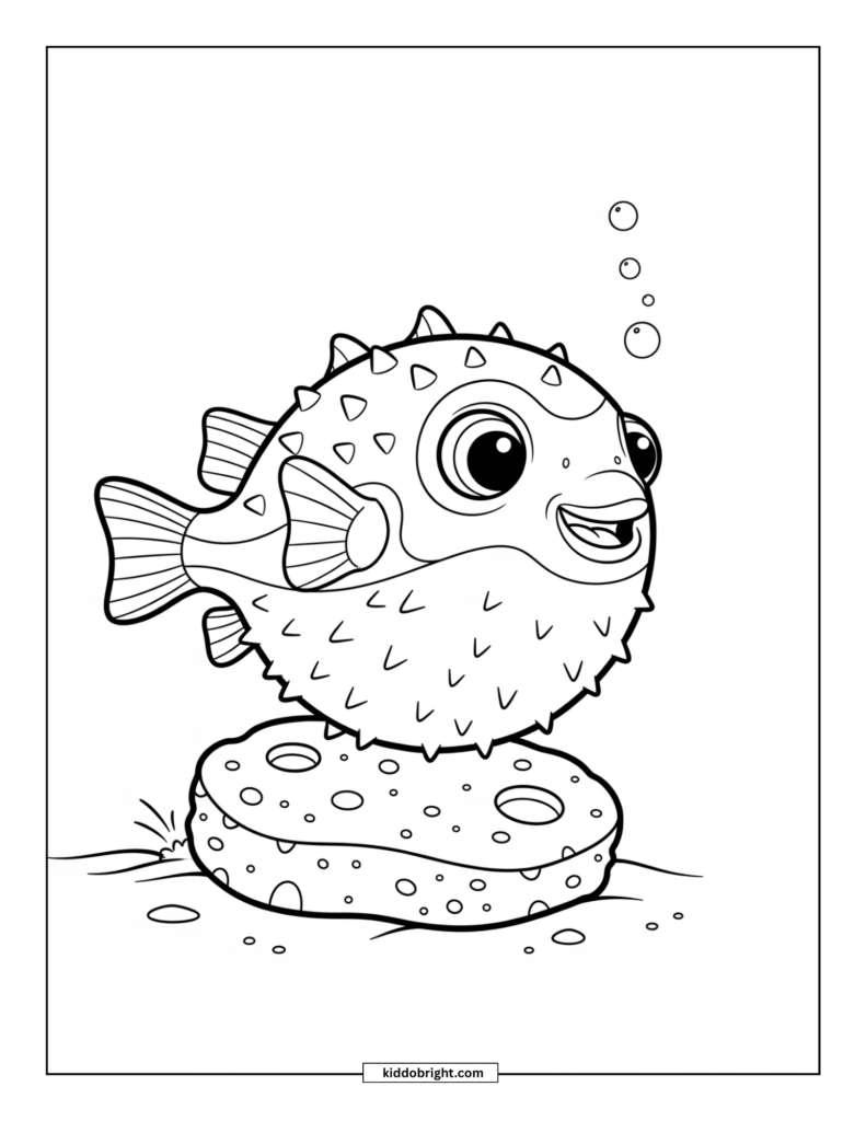 Pufferfish coloring pages for kids free download