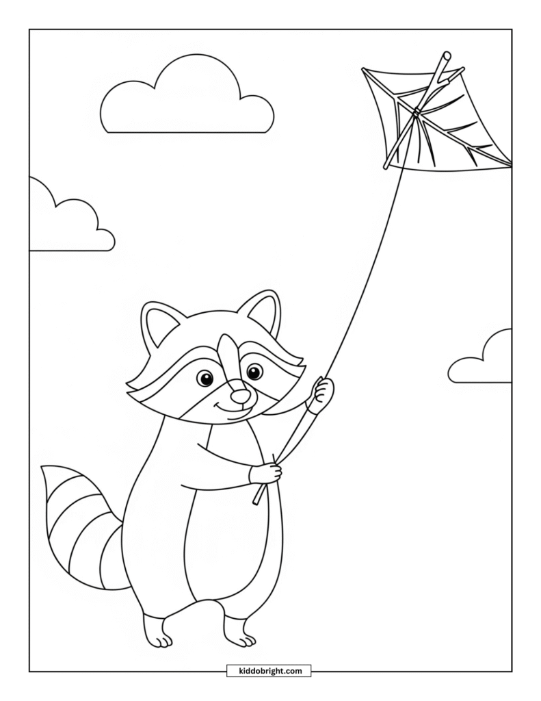 Raccoon coloring pages for kids free download