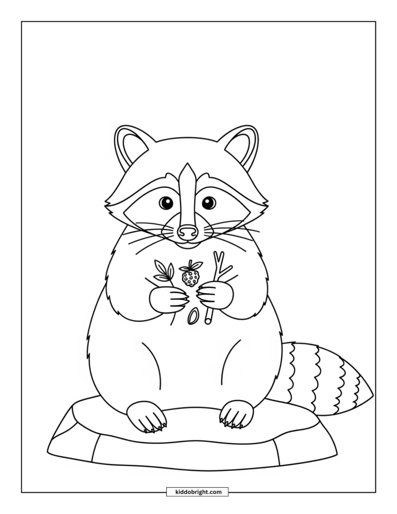 Raccoon coloring pages for kids free download