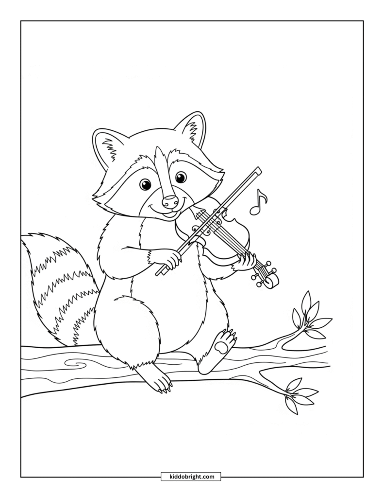 Raccoon coloring pages for kids free download