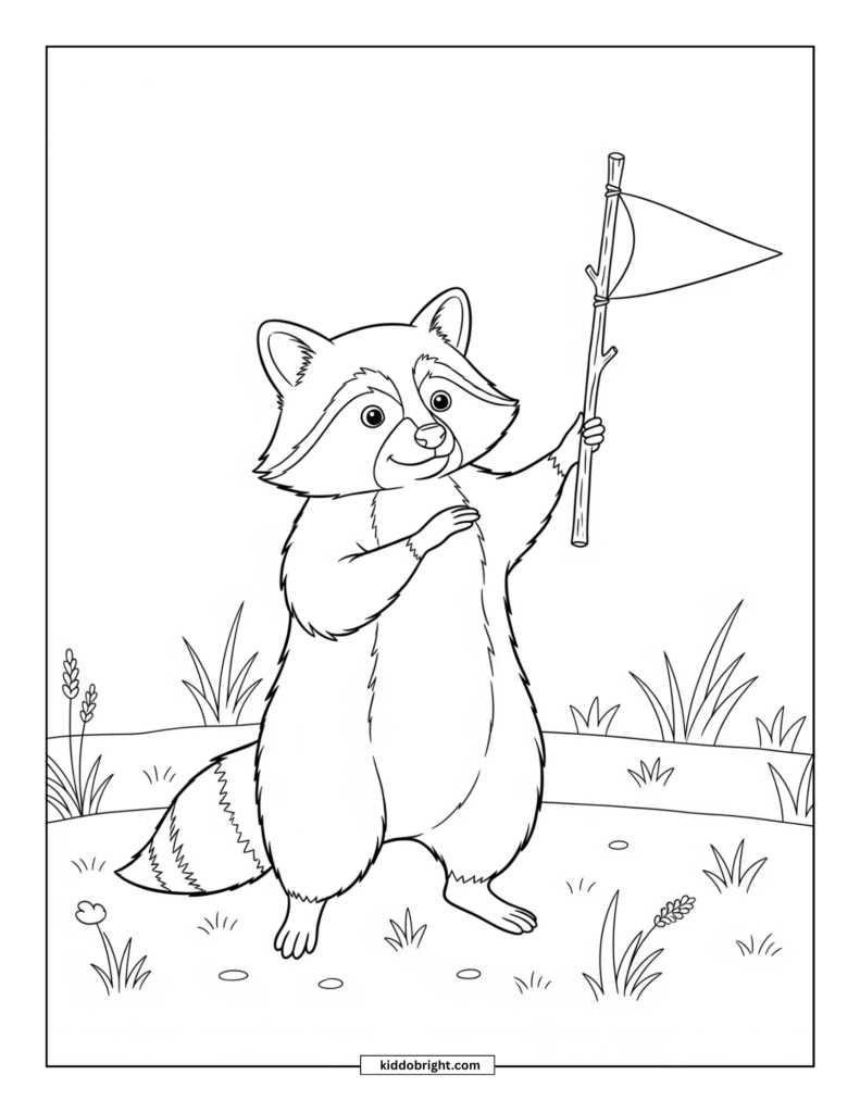 Raccoon coloring pages for kids free download