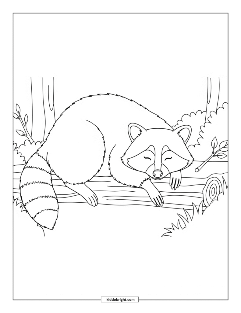 Raccoon coloring pages for kids free download