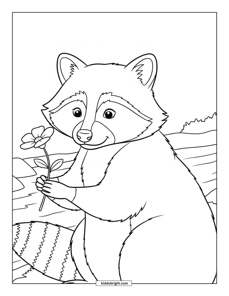 Raccoon coloring pages for kids free download