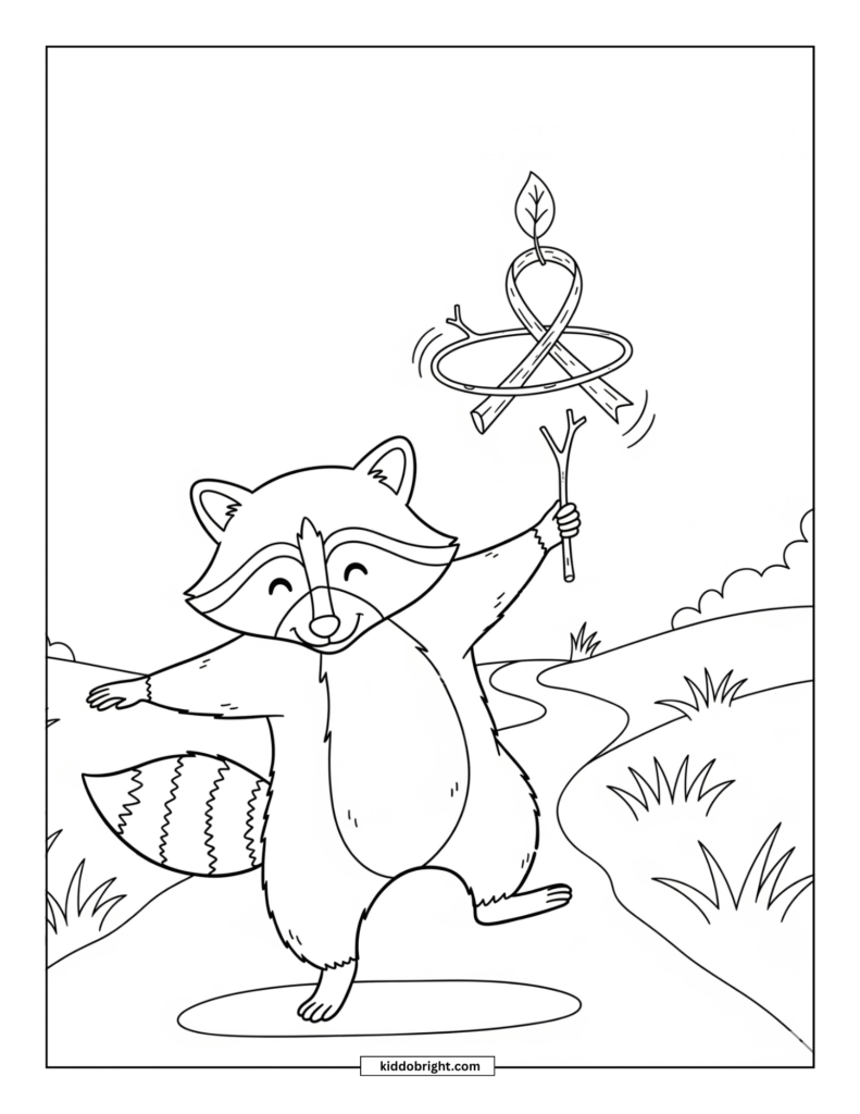 Raccoon coloring pages for kids free download
