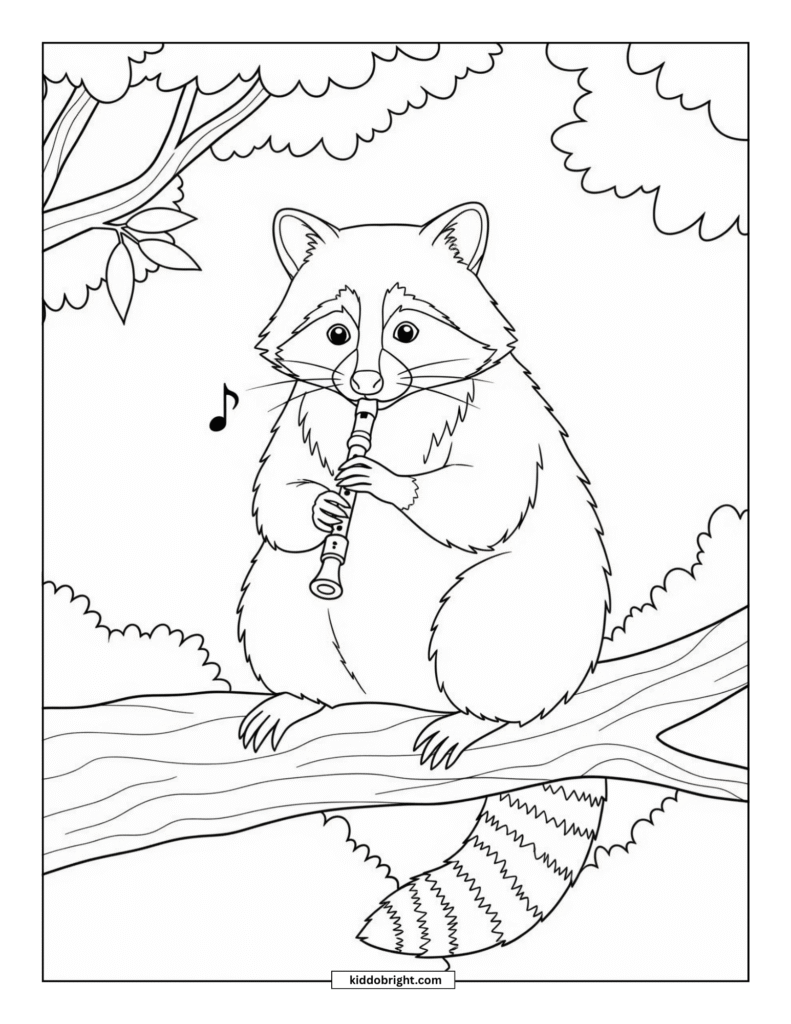 Raccoon coloring pages for kids free download