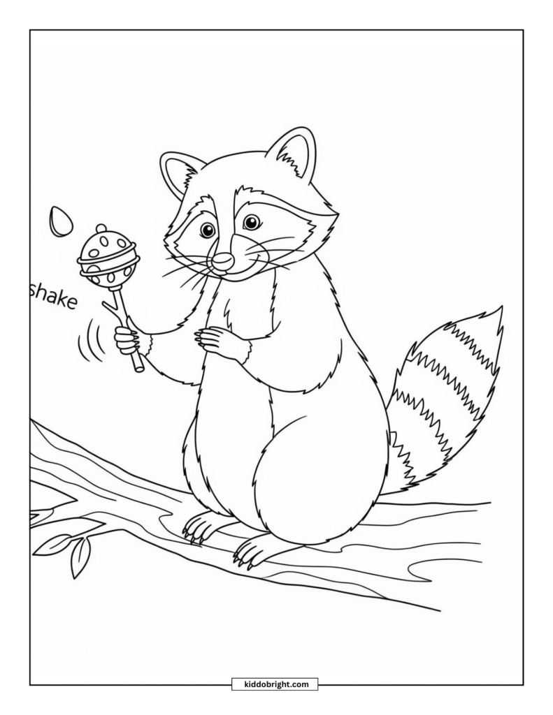 Raccoon coloring pages for kids free download