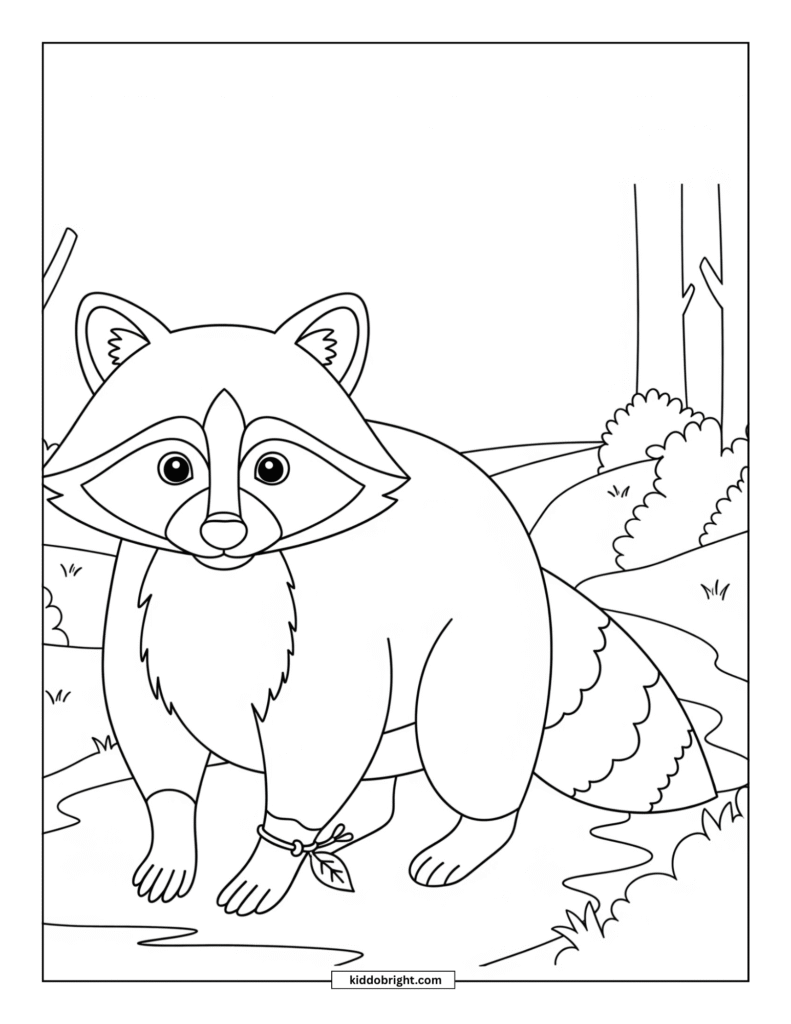Raccoon coloring pages for kids free download