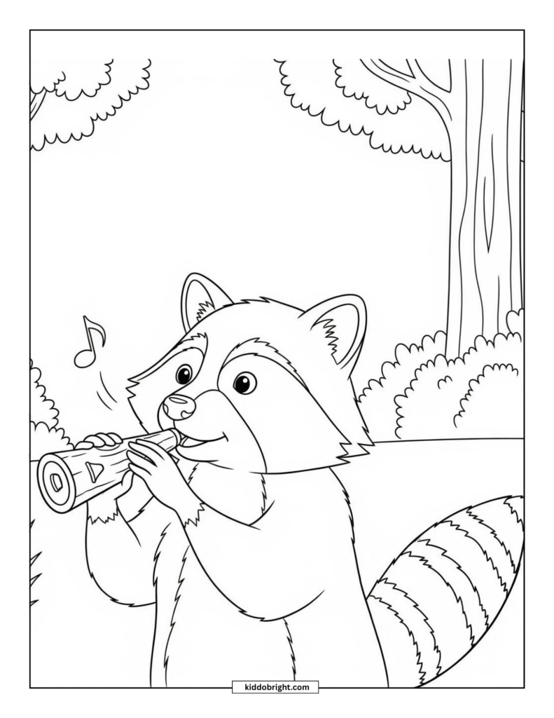 Raccoon coloring pages for kids free download