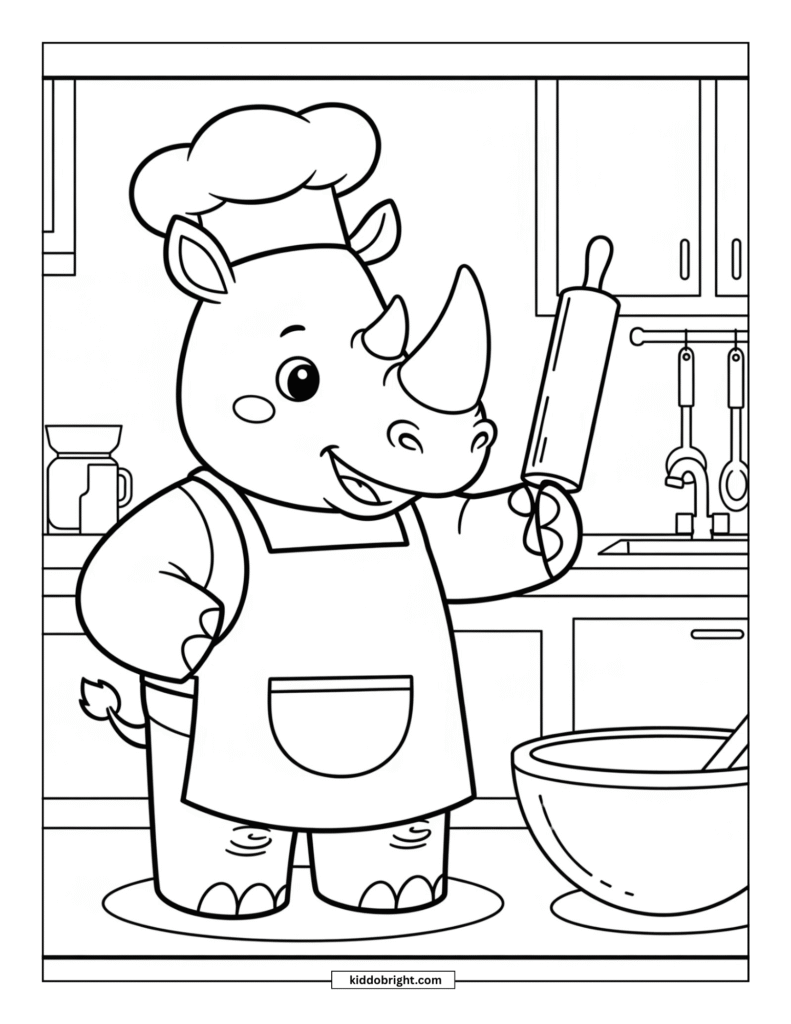 Rhinoceros coloring pages for kids free download