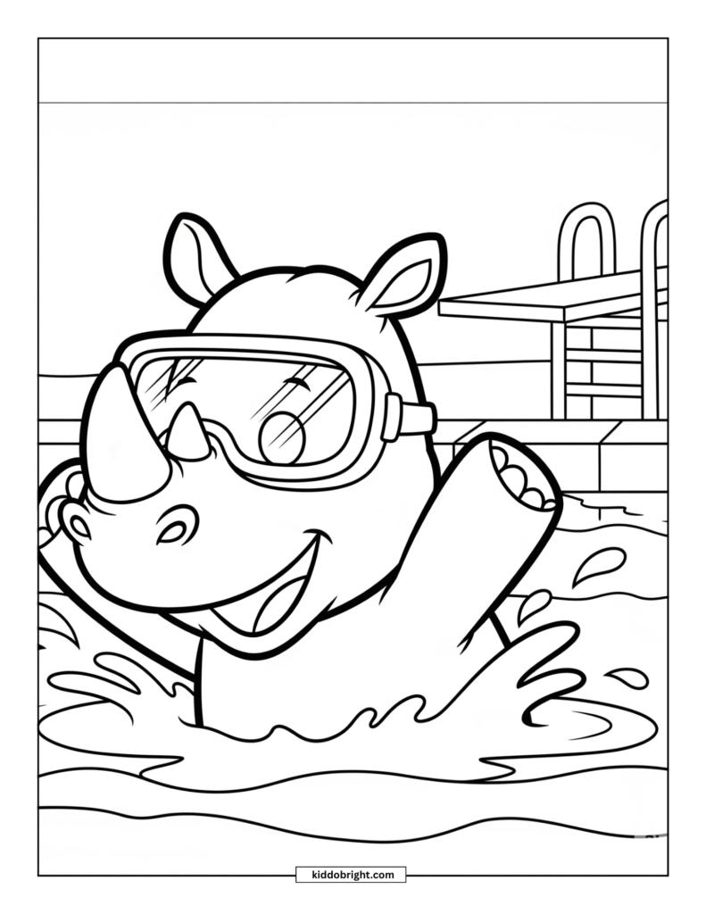 Rhinoceros coloring pages for kids free download