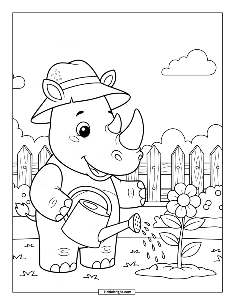 Rhinoceros coloring pages for kids free download