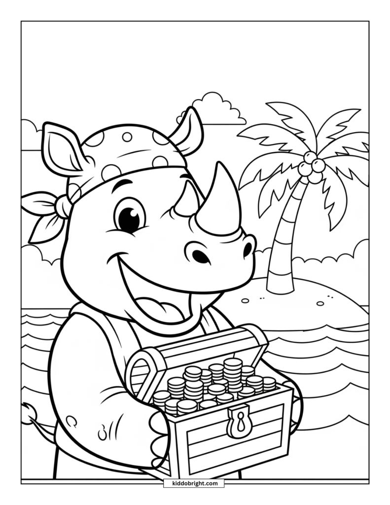 Rhinoceros coloring pages for kids free download