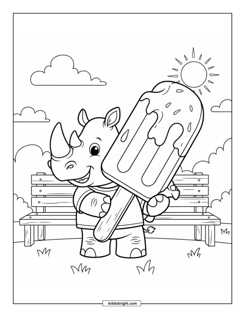 Rhinoceros coloring pages for kids free download