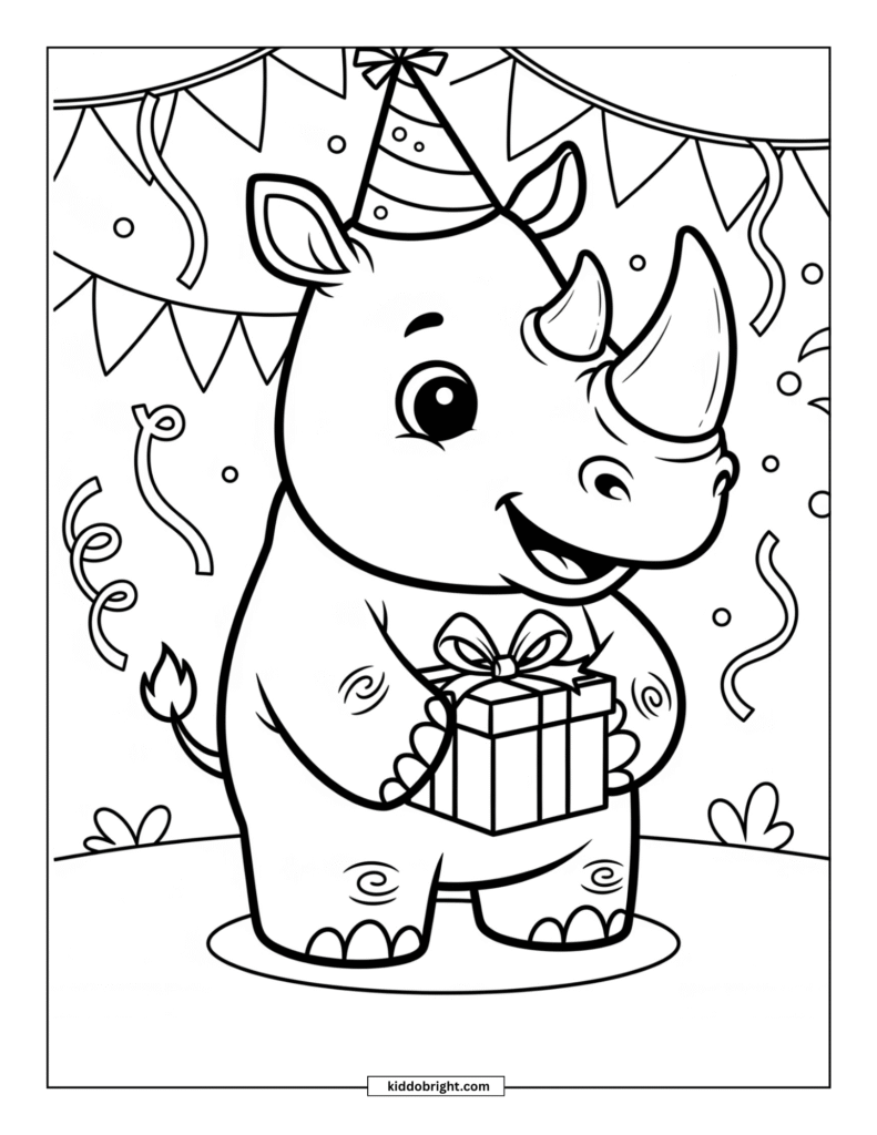 Rhinoceros coloring pages for kids free download