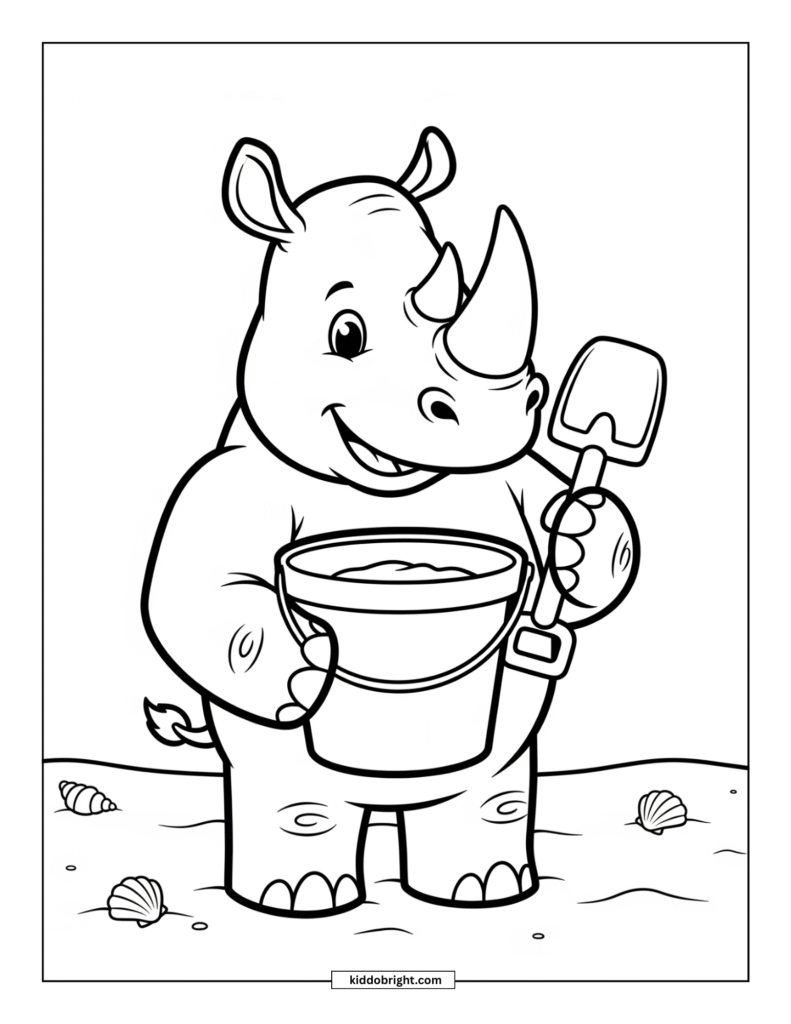 Rhinoceros coloring pages for kids free download