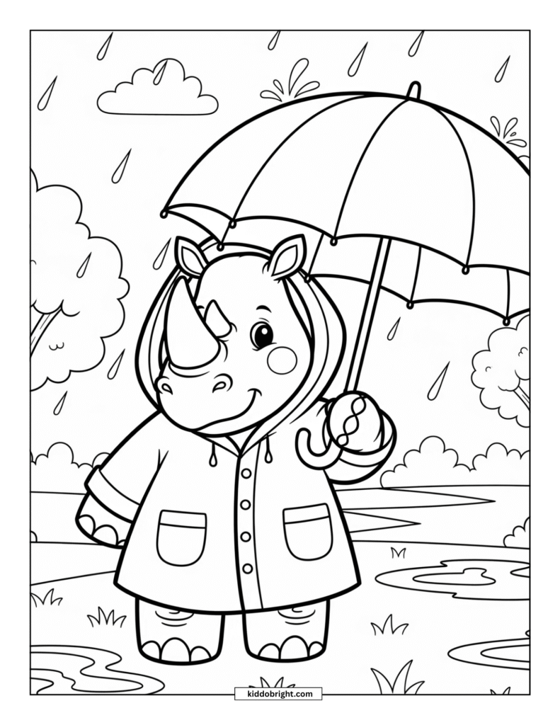 Rhinoceros coloring pages for kids free download