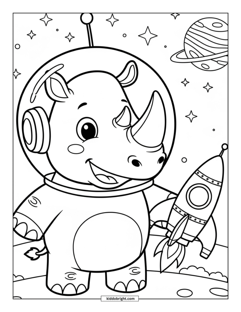 Rhinoceros coloring pages for kids free download