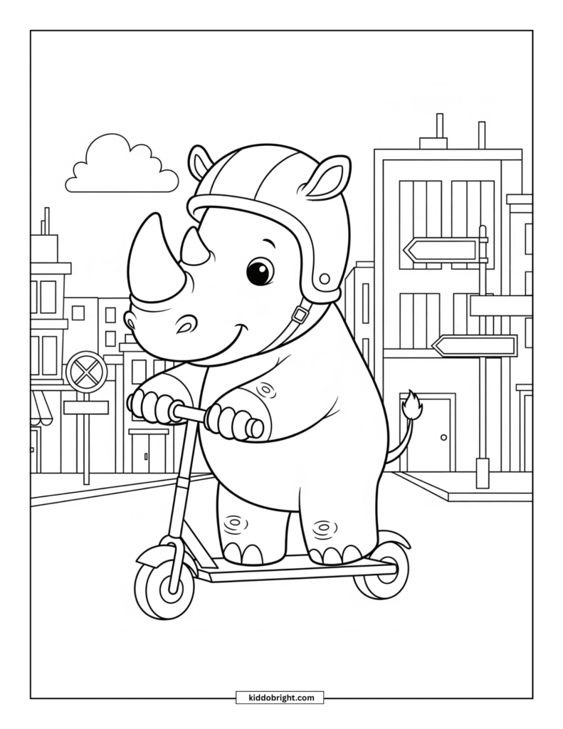 Rhinoceros coloring pages for kids free download