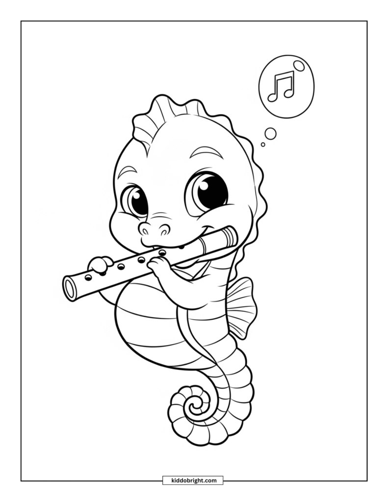 Seahorse coloring pages for kids free download
