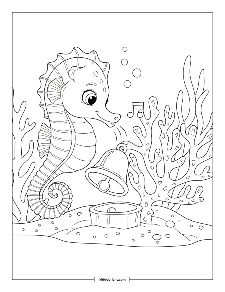 Seahorse coloring pages for kids free download