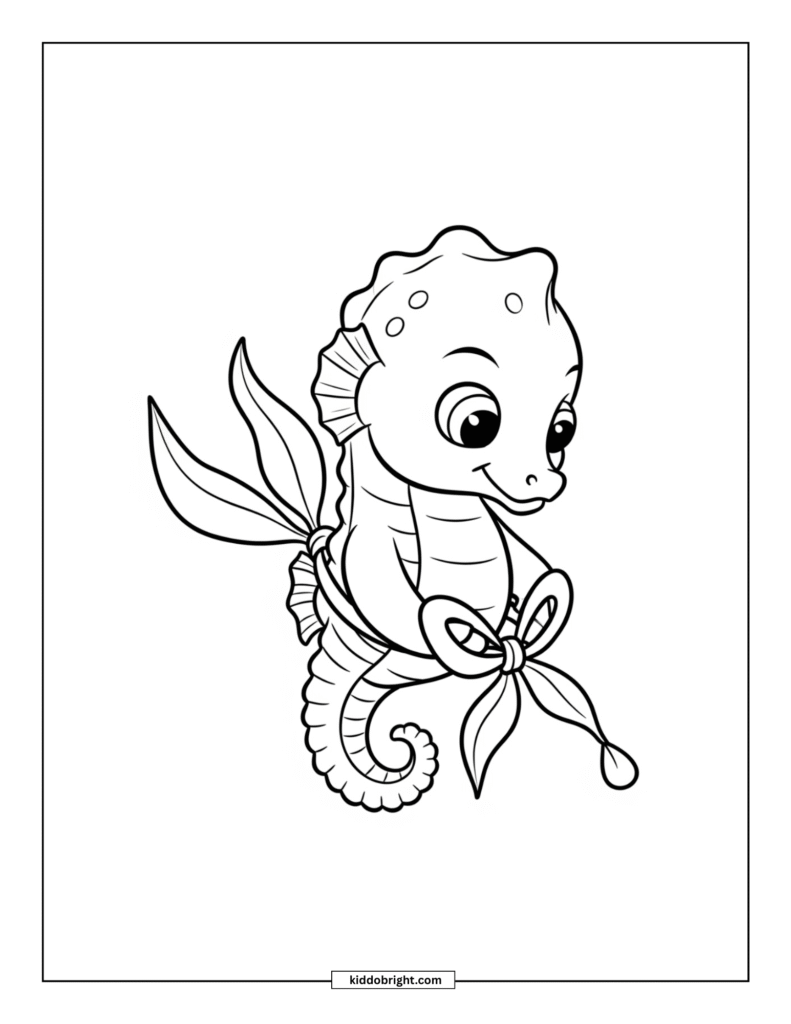 Seahorse coloring pages for kids free download