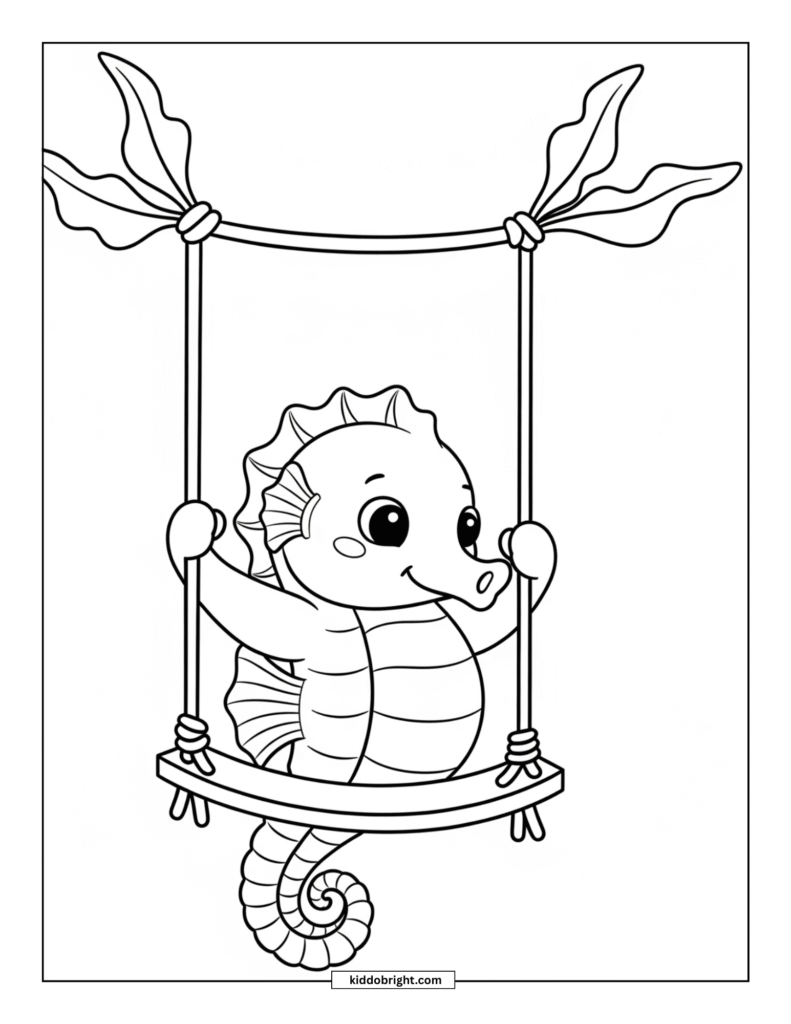 Seahorse coloring pages for kids free download