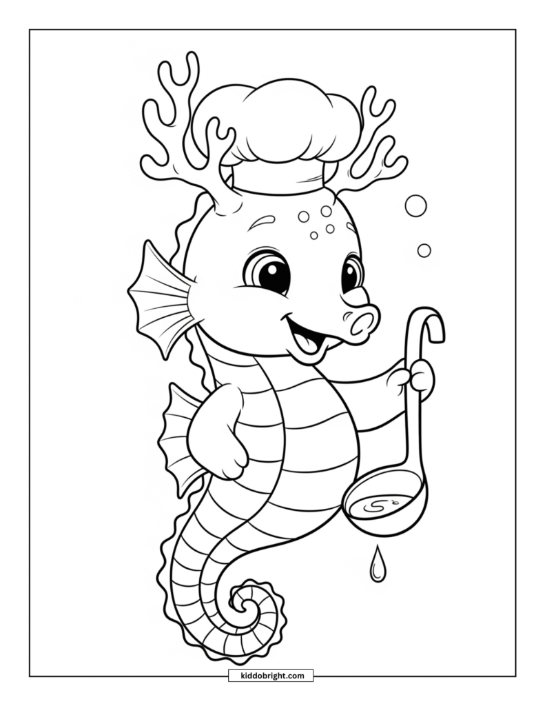 Seahorse coloring pages for kids free download