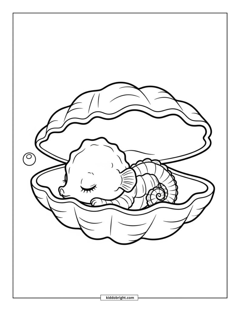 Seahorse coloring pages for kids free download