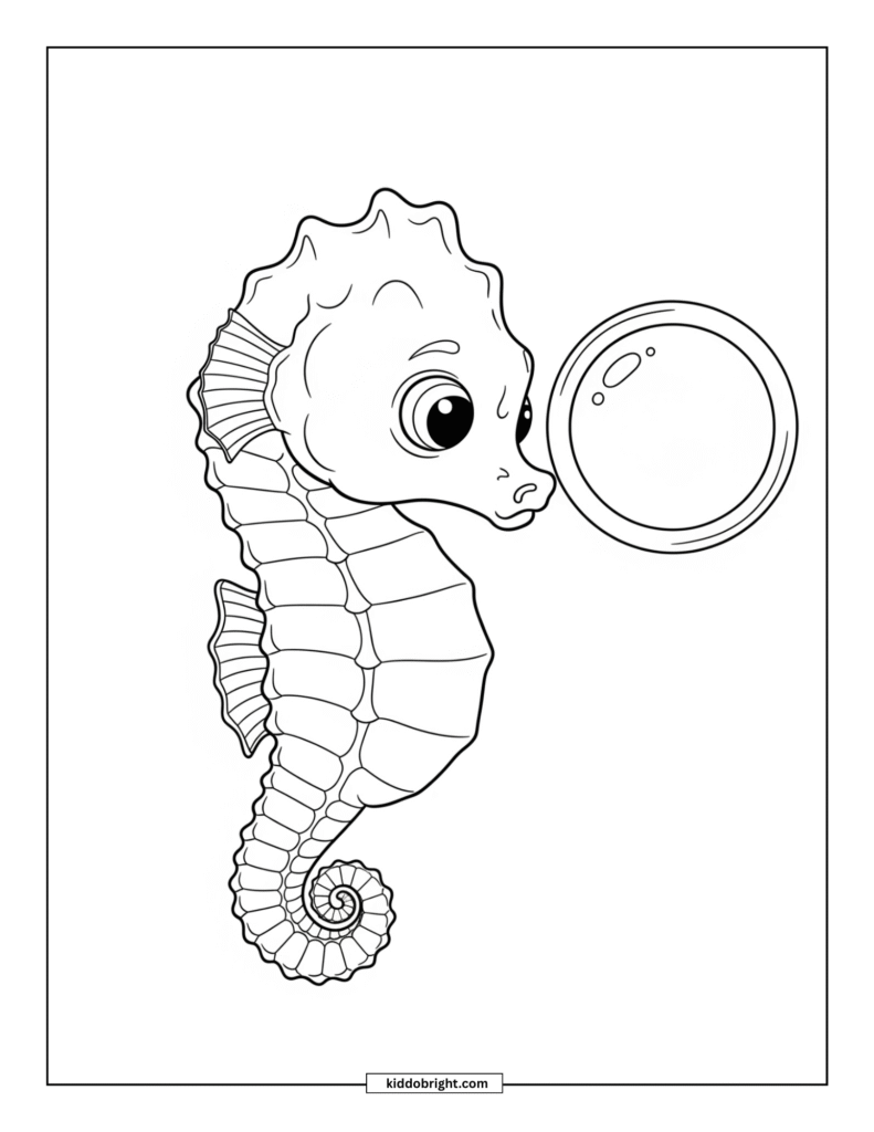 Seahorse coloring pages for kids free download