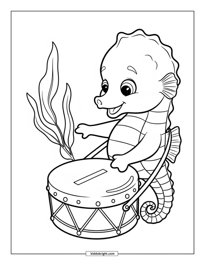 Seahorse coloring pages for kids free download