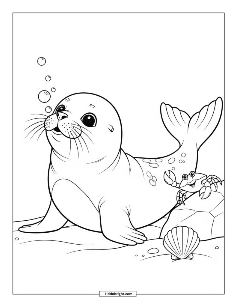 Seal coloring pages for kids free download