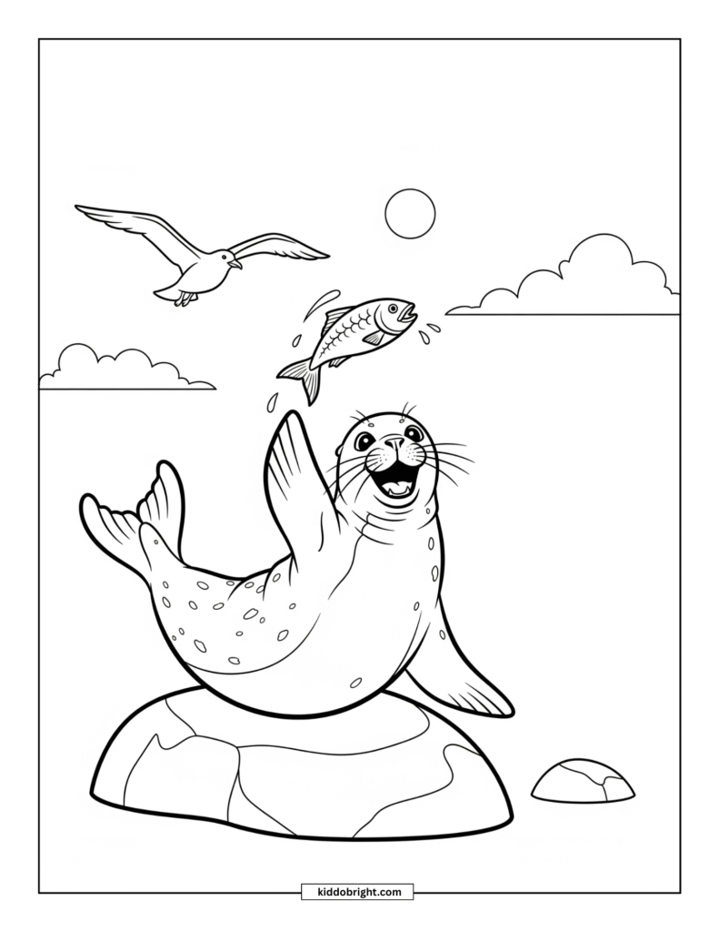 Seal coloring pages for kids free download