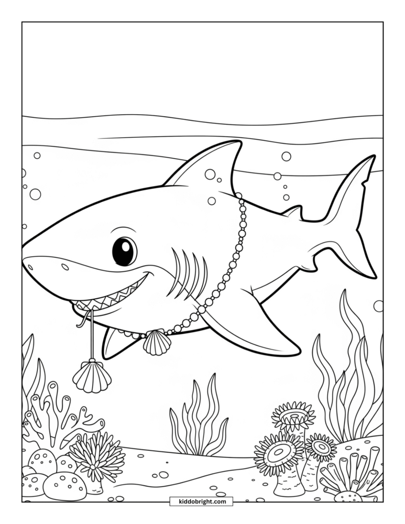 Shark coloring pages for kids free download