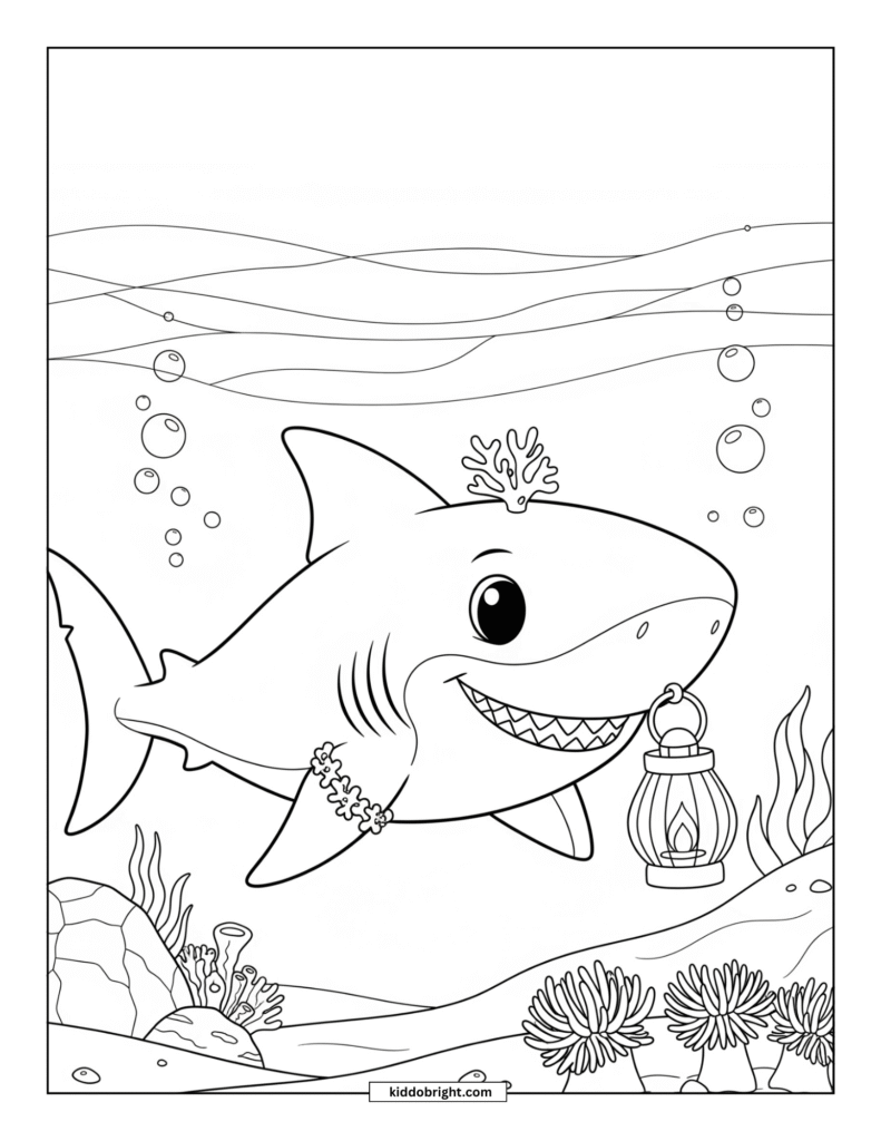 Shark coloring pages for kids free download