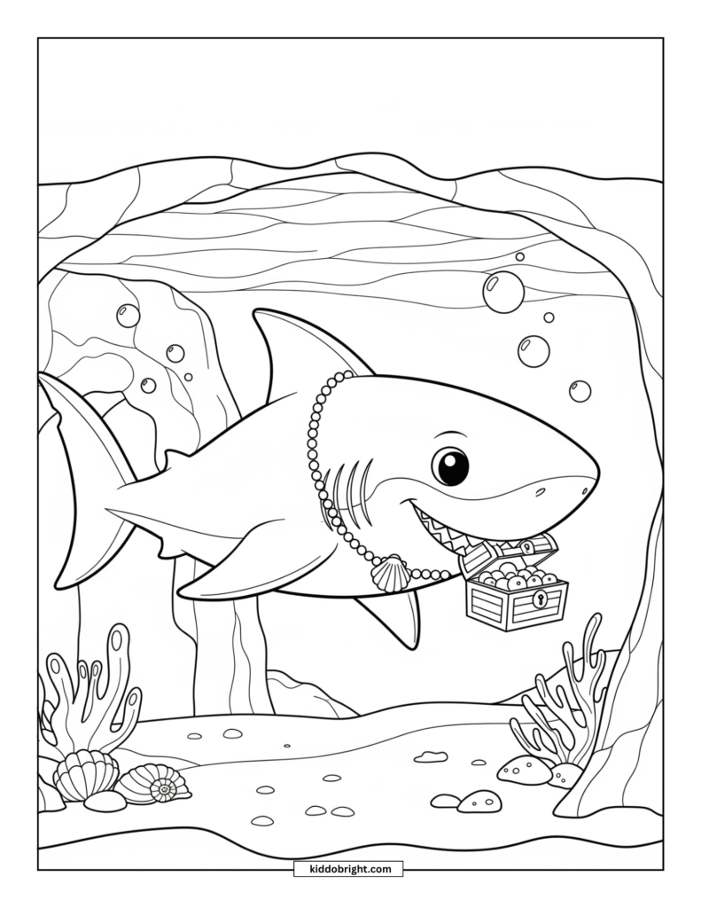 Shark coloring pages for kids free download