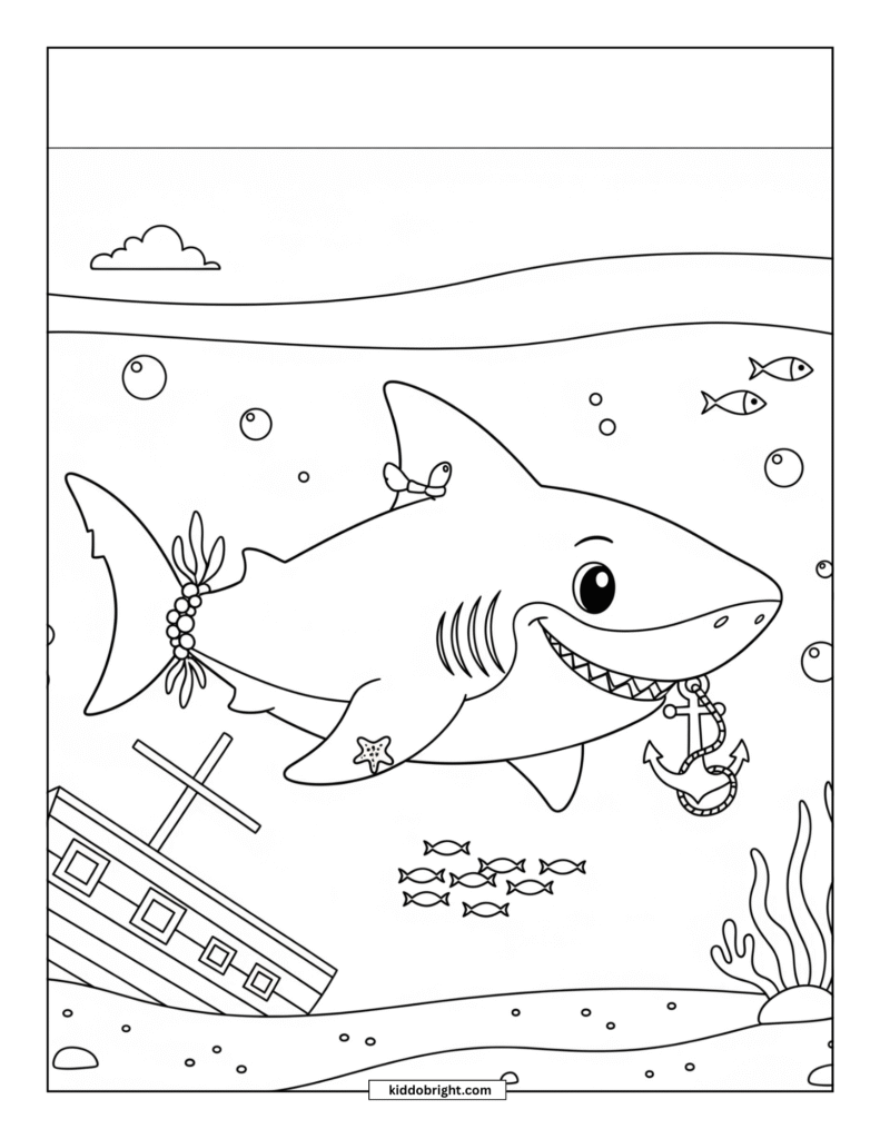 Shark coloring pages for kids free download