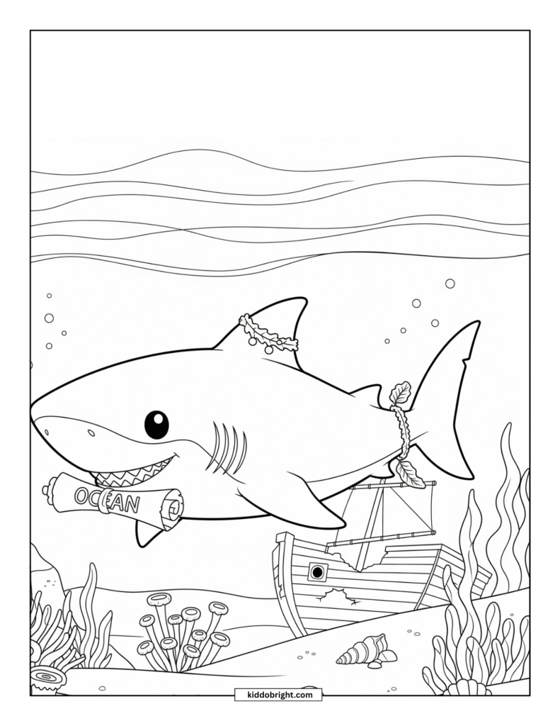 Shark coloring pages for kids free download
